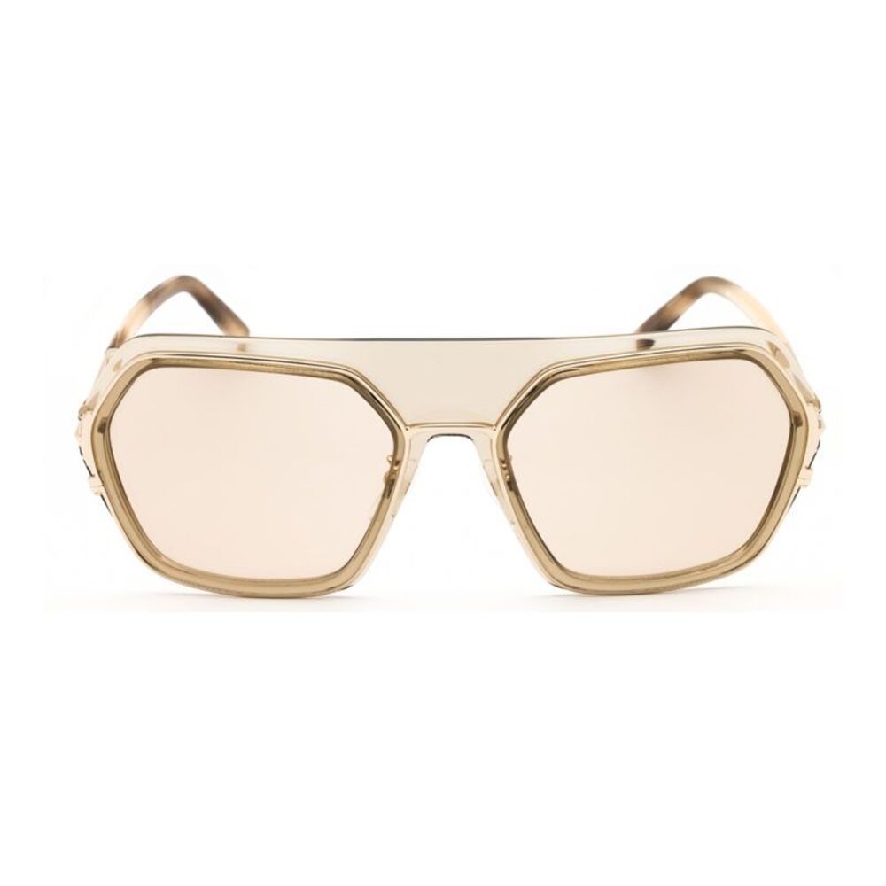 MCM Sunglasses Geometric Full Rim, Shiny Beige Frame and Brown Lens MW0018-H57E - Picture 2 of 2